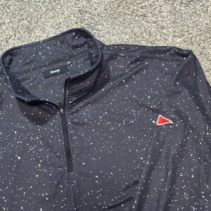 Breezy Golf Quarter Zip Pullover Sweater Men’s 2XL Black and White Splatter